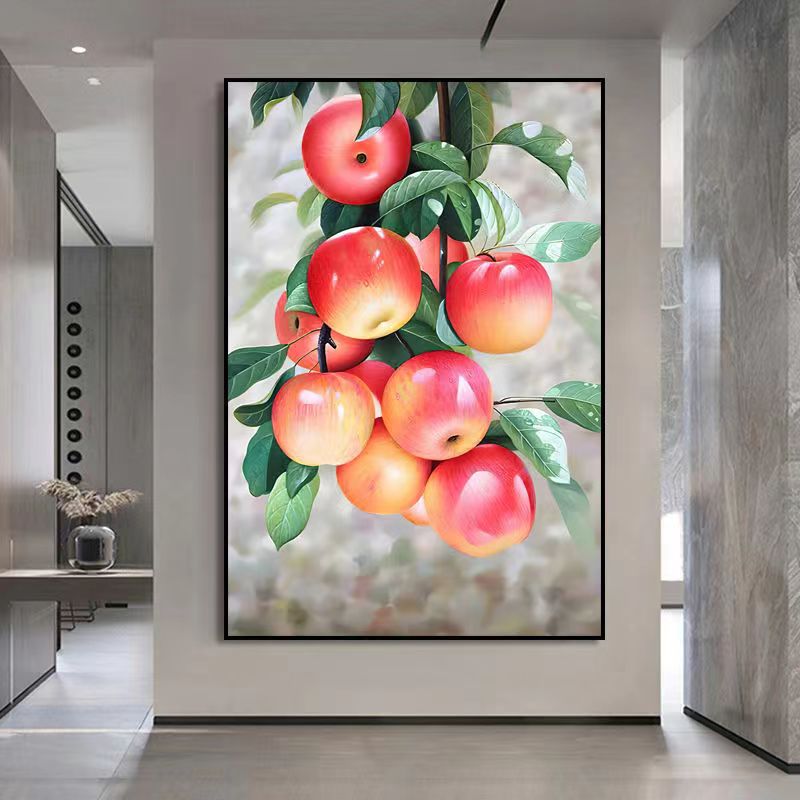 Auspicious Apple Crystal Porcelain Wall Painting