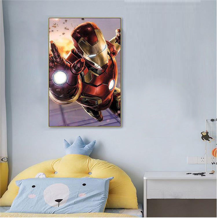 Iron Man movie poster crystal porcelain painting