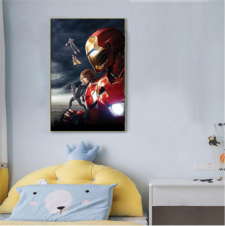 Iron Man movie poster crystal porcelain painting