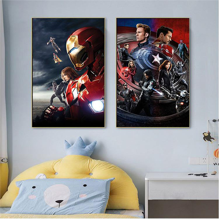 Iron Man movie poster crystal porcelain painting