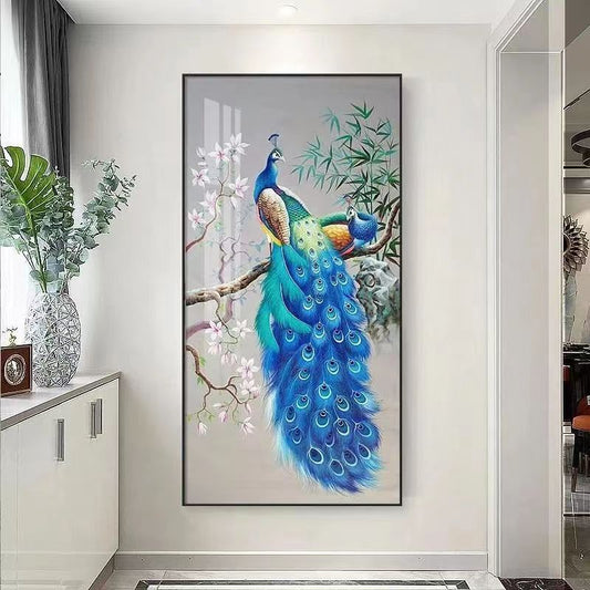 Crystal Porcelain Painting about Peacocks