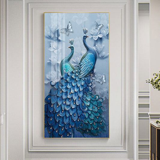 The Beauty of Peacock in Crystal Porcelain Painting