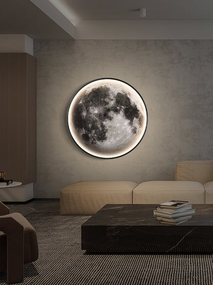 Exquisite The Moon Art Circular decoration wall hanging lamp LED