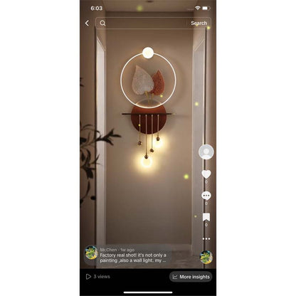 Abstract scene Peacocks 3D decorative murals hanging LED