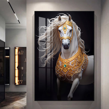 Exquisite animals horse Crystal Porcelain Painting LED wallart