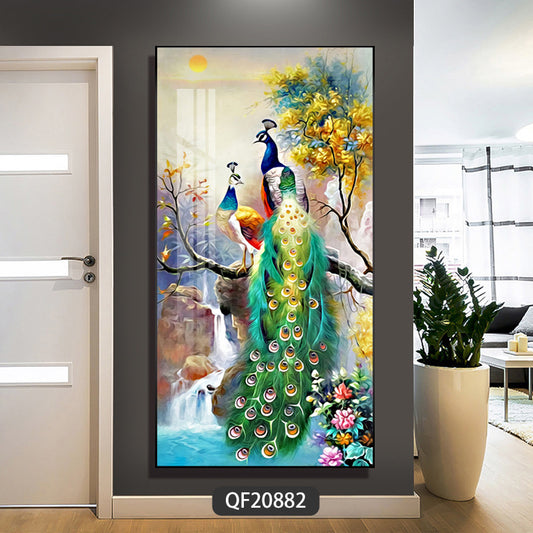 Crystal porcelain painting decoration wall Painting Decorative art peacocks