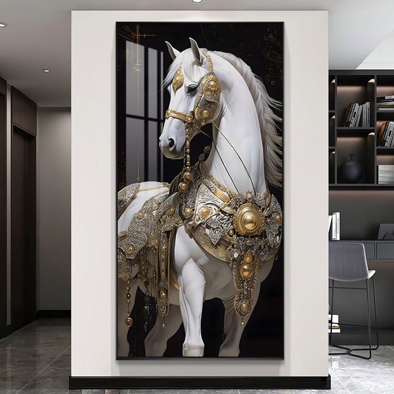 Exquisite animals horse Crystal Porcelain Painting LED wallart