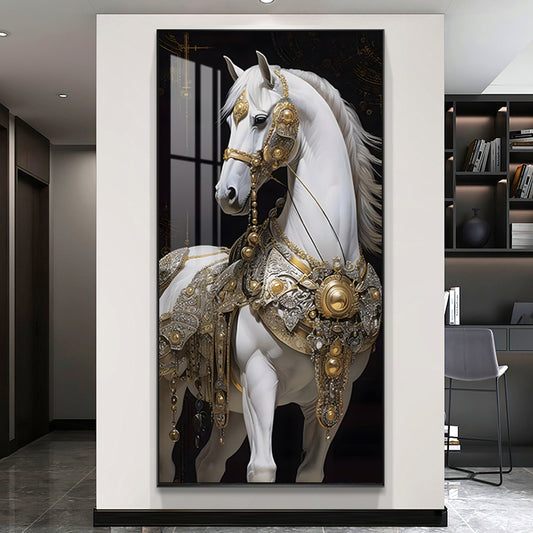 Exquisite animals horse Crystal Porcelain Painting LED wallart