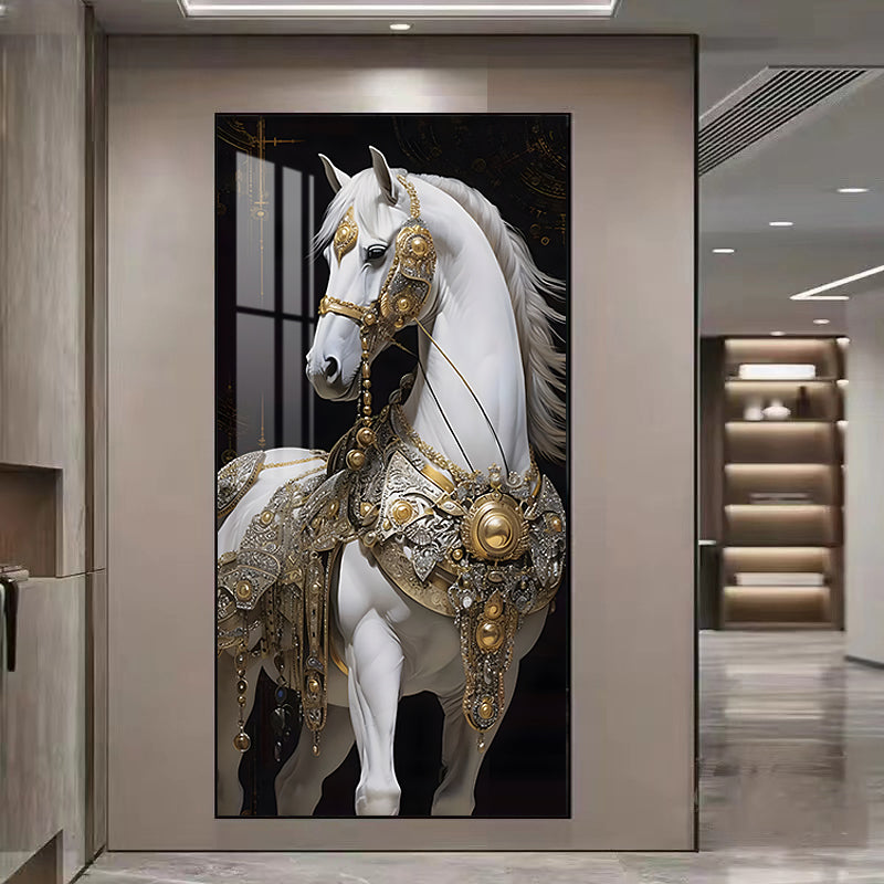 Exquisite animals horse Crystal Porcelain Painting LED wallart