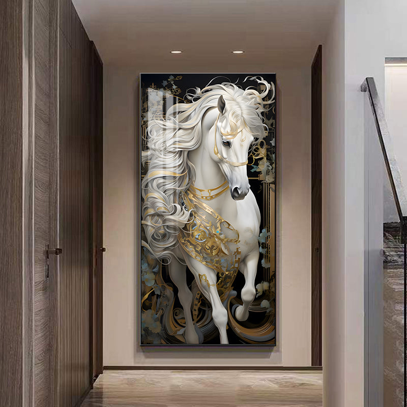 Exquisite animals horse Crystal Porcelain Painting LED wallart
