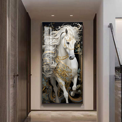 Exquisite animals horse Crystal Porcelain Painting LED wallart