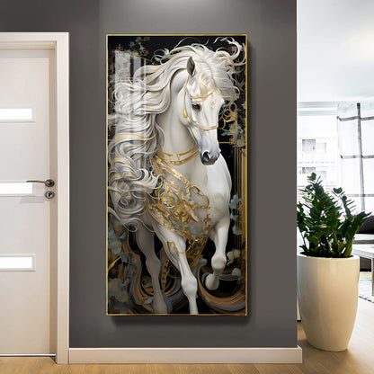 Abstract horse 3D decorative murals hanging LED Crystal Porcelain Painting
