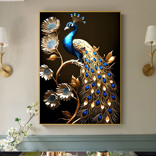 Crystal porcelain painting decoration wall Painting Decorative art peacock