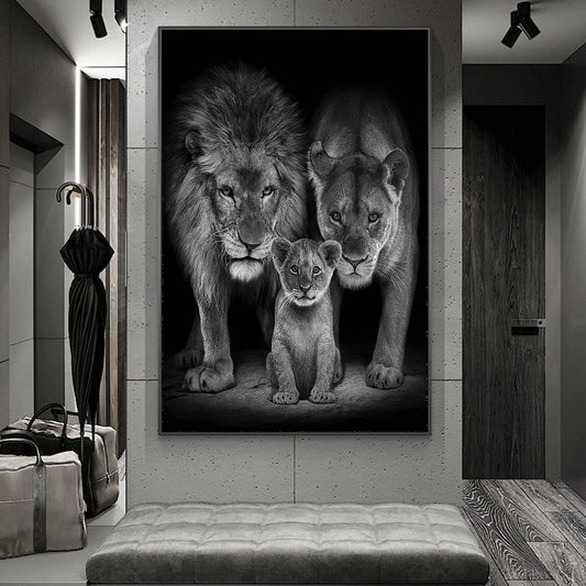 Crystal porcelain painting decoration wall Painting Decorative art Leopard family of three