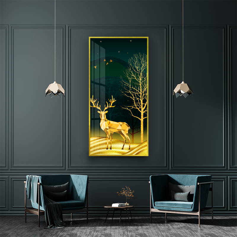 Crystal porcelain painting decoration wall Painting Decorative art deer