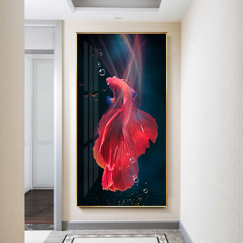 Crystal porcelain painting decoration wall Painting Decorative Red goldfish