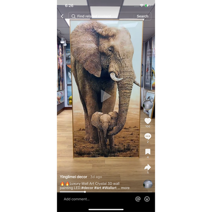 Cartoon elephant wall Painting Decorative art LED