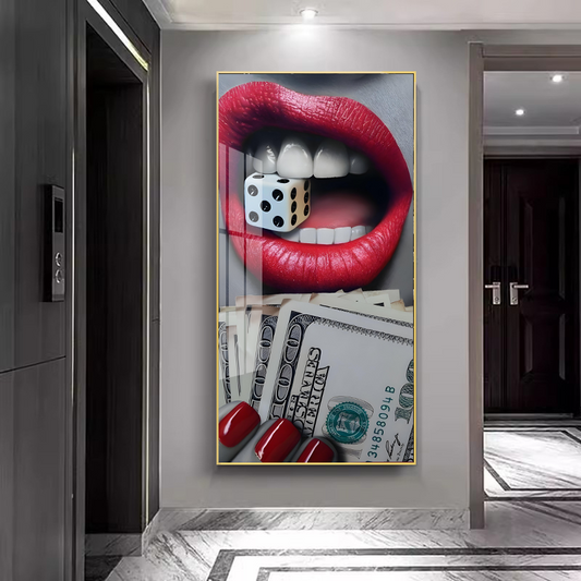 Crystal porcelain painting decoration wall Painting Decorative Red lips