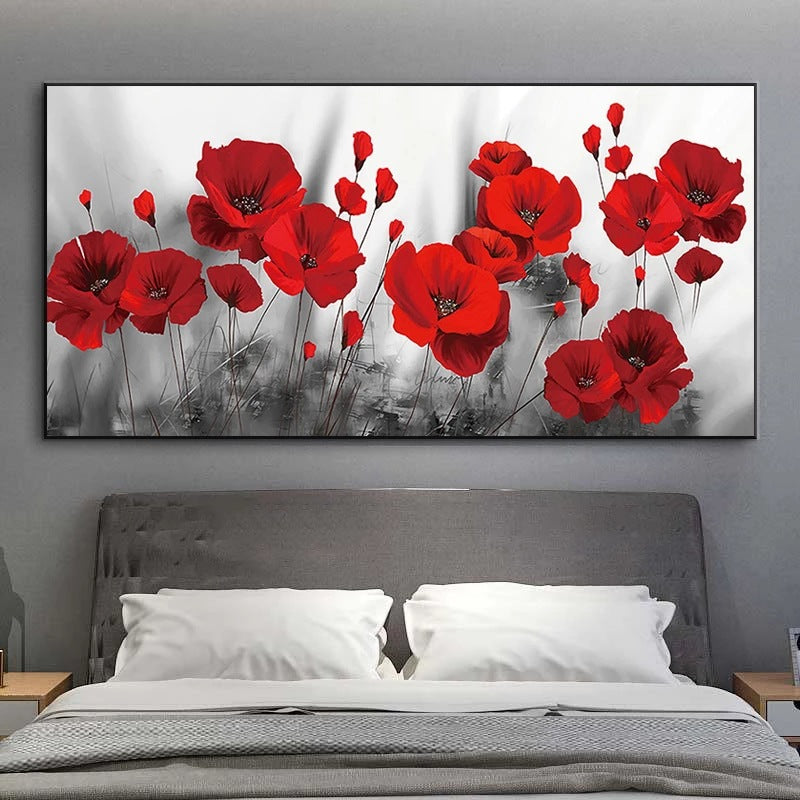 Crystal porcelain painting decoration wall Painting Decorative Little Red Flower