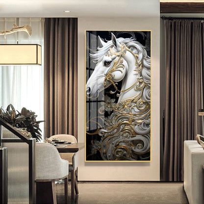 Crystal porcelain painting decoration wall Painting Decorative White Horse