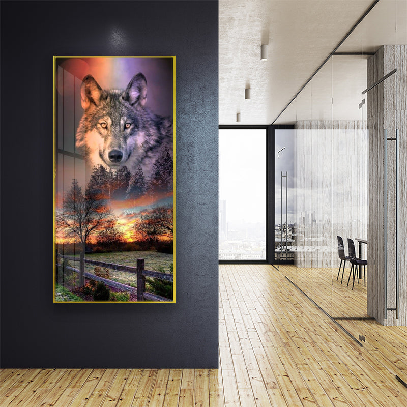 Crystal porcelain painting decoration wall Painting Decorative wolf