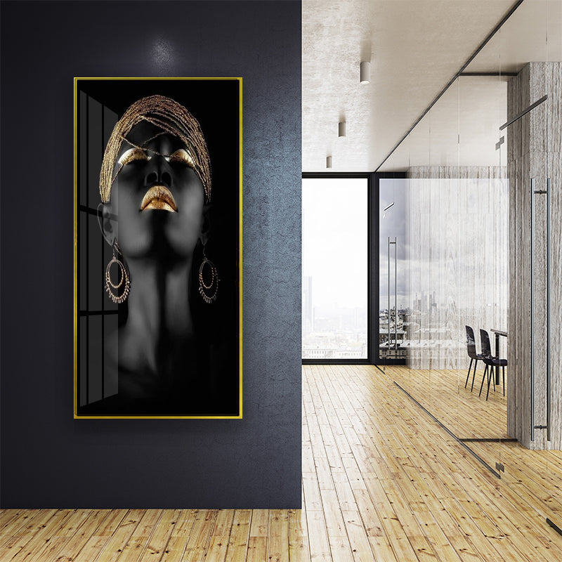 Crystal porcelain painting decoration wall Painting Decorative Black skinned woman