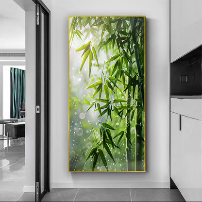 Crystal porcelain painting decoration wall Painting Decorative bamboo leaf