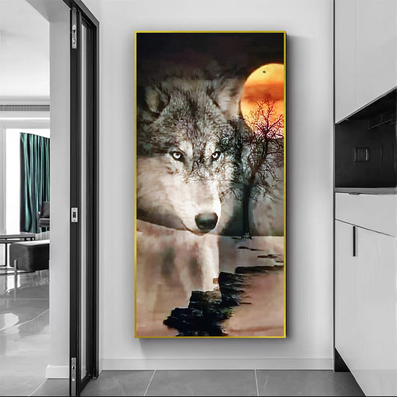 Crystal porcelain painting decoration wall Painting Decorative wolf