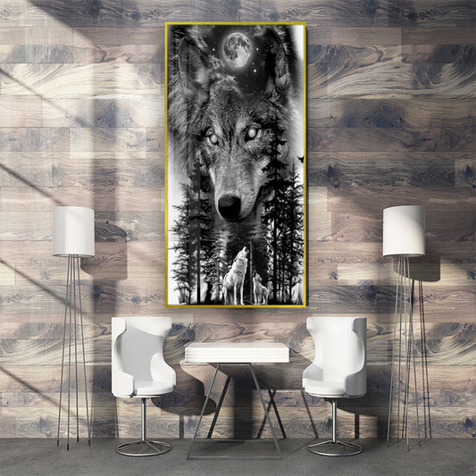 Crystal porcelain painting decoration wall Painting Decorative wolf