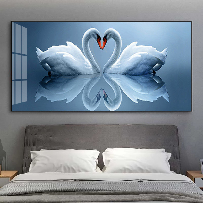 Crystal porcelain painting decoration wall Painting Decorative swans