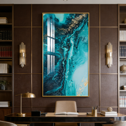 Factory Customization Abstract Wave Scenery wall Painting Decorative art LED