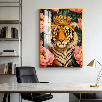 Abstract scene Creative Tiger Animal Crystal Porcelain Painting decoration wallart LED
