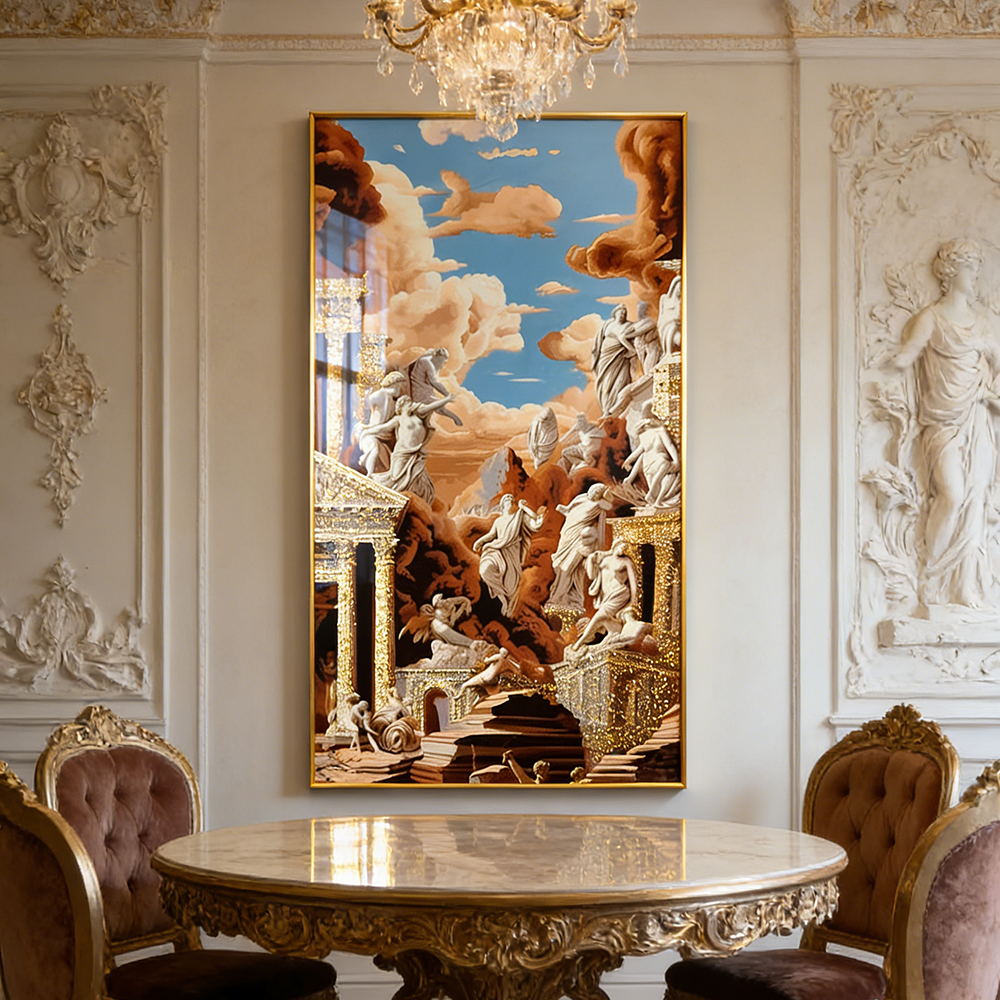 Homedecor Abstract scenery Crystal Porcelain Painting wallart LED