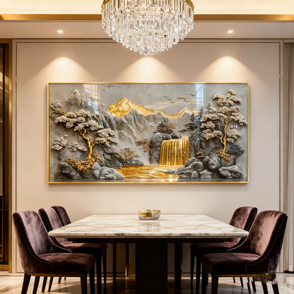 Abstract 3D landscape crystal porcelain painting decorative LED wallart