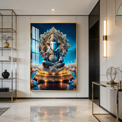 Abstract Indian statue elephant crystal porcelain painting Wallart Decorative art LED
