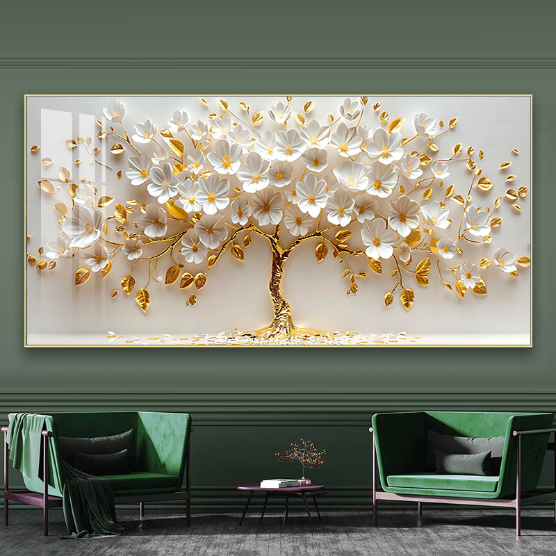 Auspicious plants landscape Crystal Porcelain Wall Painting
