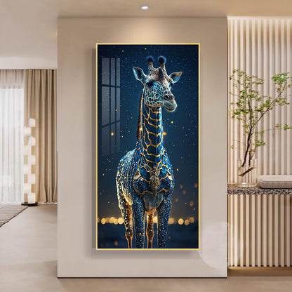 Crystal porcelain painting decoration wall Painting Decorative art Blue horse