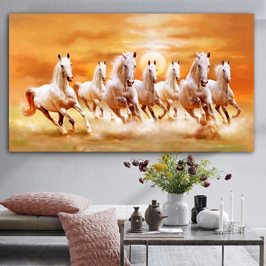 Crystal porcelain painting decoration wall Painting Decorative Seven horses