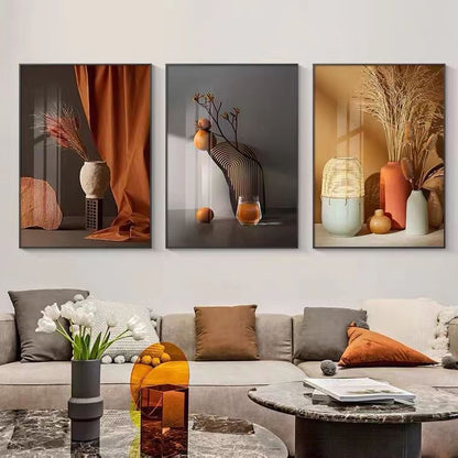 3 in 1 Modern Realistic still life crystal porcelain wall painting