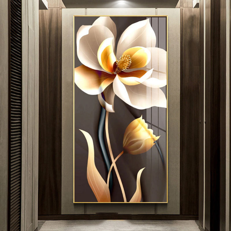 Crystal porcelain painting decoration wall Painting Decorative Golden Rose