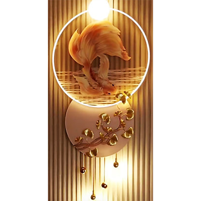 Abstract scene lamp 3d fish decoration wall art hanging  LED