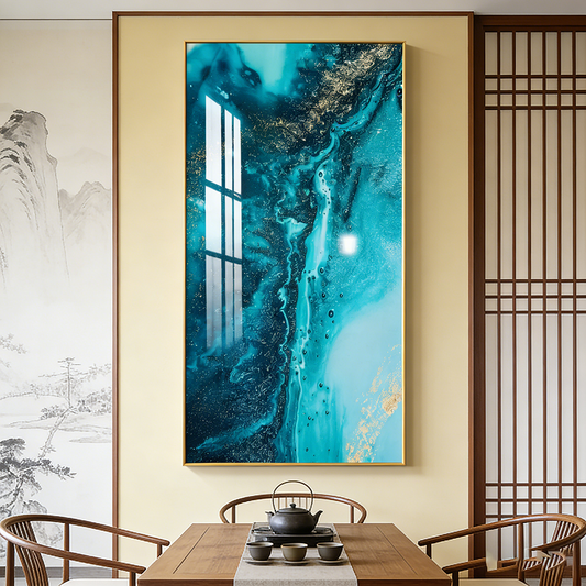 Factory Customization Abstract Wave Scenery wall Painting Decorative art LED