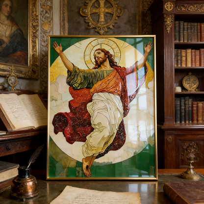 New modern light luxury Jesus Crystal Porcelain Painting hanging picture wallart.