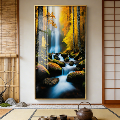 Simulated Forest Creek landscape Crystal Porcelain Painting Wall Decorative