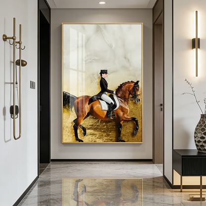 Golden Cartoon animal picture Crystal Porcelain Painting wallart LED