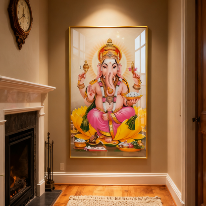 The Buddha sits in tranquility wall Crystal Porcelain Painting Decorative art LED