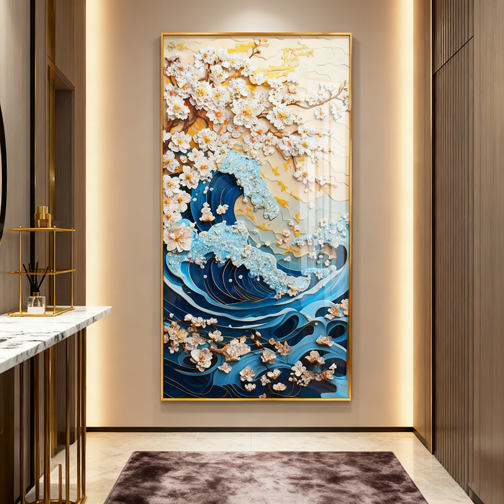 Lucky Ocean waves Crystal Porcelain beautiful Painting Decorative Painting art modern