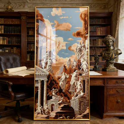 Homedecor Abstract scenery Crystal Porcelain Painting wallart LED