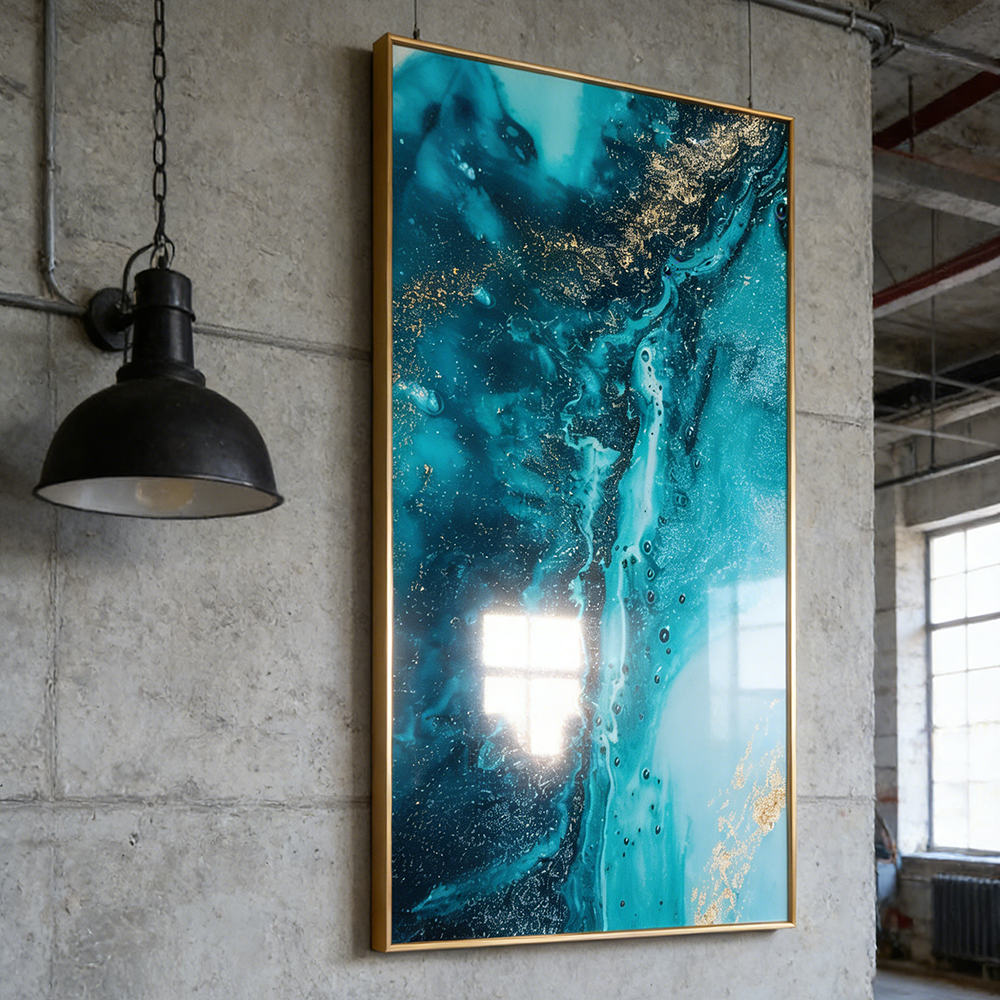 Factory Customization Abstract Wave Scenery wall Painting Decorative art LED
