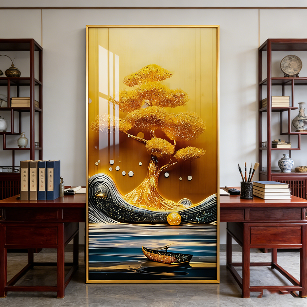 Homedecor Abstract scenery Crystal Porcelain Painting wallart LED